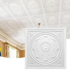 STICKGOO Drop Ceiling Tiles 24"x24", PVC Panels Plastic Ceiling Tiles Waterpr...