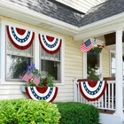 4 Pack USA Pleated Fan Flag 3X6 Feet American US Bunting Flags Half Fan Banner