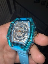      NEW  Invicta Racing CYCLONE Men's PODIUM WATCH - 48.5mm Blue, Gold 48709