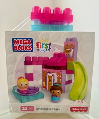  Mega Bloks First Builders Gingerbread Park Playset Fisher-Price 22 Pcs Sparkle
