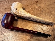 Vintage Estate Savinelli Canadese Pipa Punto Oro #8002 Tabacco con Camoscio
