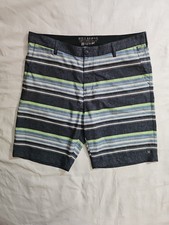 Billabong Platinum X Board Shorts Stretch Gray Green Blue Stripes Size 36