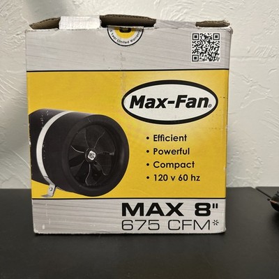 Exhaust Blower Ventilation Hydroponics, Can Fan Max Fan 8'' 675 CFM  EL008 E2 01