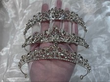 Tiara Set of 3 Silver Color