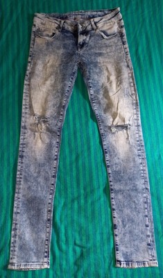   Fishbone Jeans Destroyed Acid Wash W28 W29 M L 38 40  