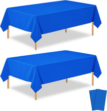 2 Pack Royal Blue Plastic Table Cloth Disposable Rectangle Tablecloth 54 x 108 I