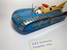 Vintage Lemezárugyár Mondautó Tin Battery Operated Space Car Interkozmosz w/ Box
