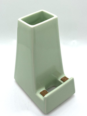 STAK Ceramics Celadon Green iPad Tablet Holder Phone Stand Vase 9'' MCM USA