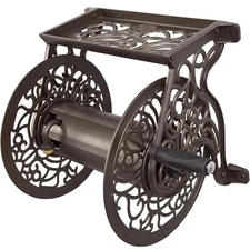 Liberty Garden 704 Decorative Cast Aluminum Wall Mount Hose Reel Bronze 