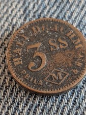 3SS Philadelphia and New York Coin Half Drachm Apothecary Weight