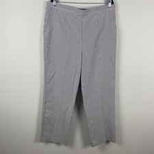 Alfred Dunner Pull On Pants Size 22W Indigo Blue White Stripe Straight Leg