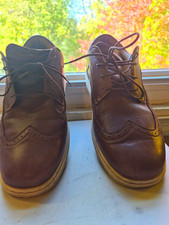 OrthoFeet MEN'S BROWN LEATHER WINGTIP LACE UP OXFORD SHOES SIZE 11 4E