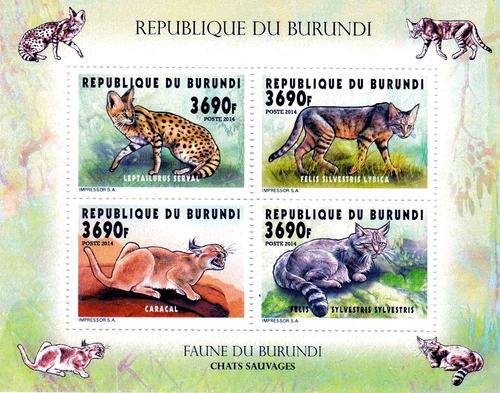 Burundi 2014 Imperf. Cats Series