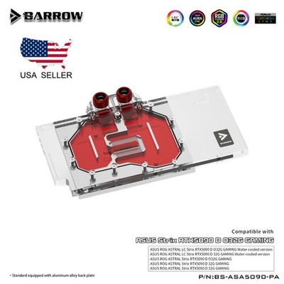 Barrow Full Cover GPU Water Block for ASUS ROG Astral RTX 5090 w/ Blackplate