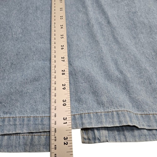 Vtg 90s Penny Lane Sz L Blue Denim Jumper Mini Dress Pockets 100% Cotton Classic - Picture 10 of 14