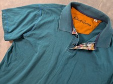 Robert Graham Classic Fit Polo Shirt Short Sleeve Casual Blue Men Fits Medium