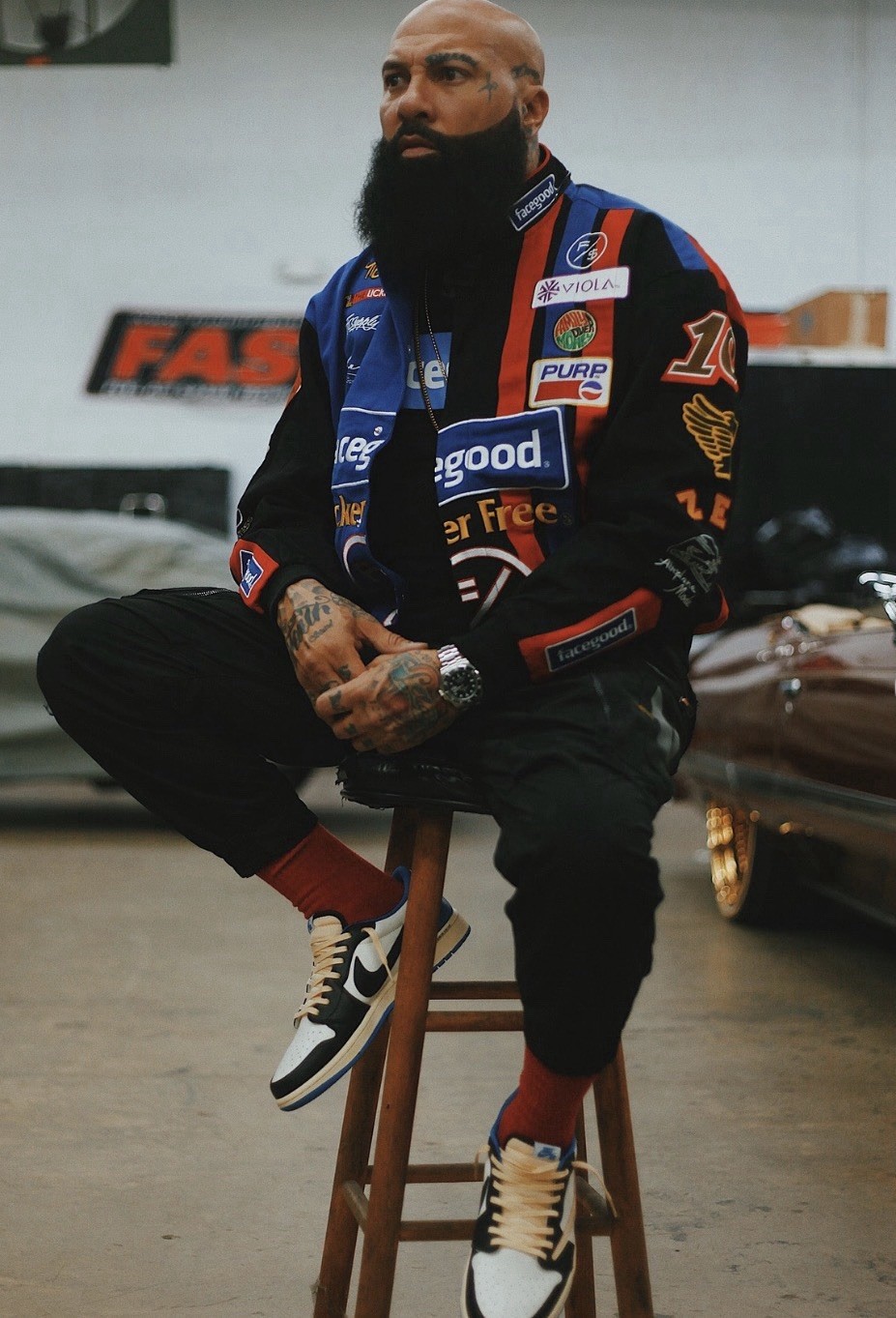 Bold Fly Supply Statement Patchwork Racing Jacket… - image 3