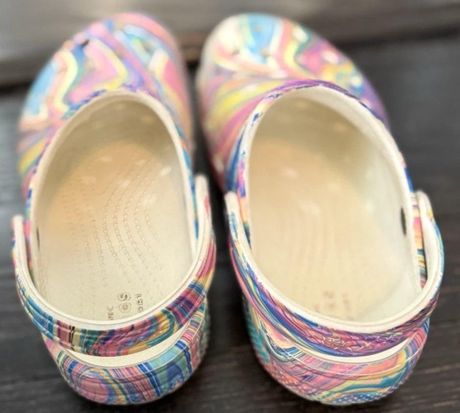 kids crocs size 13 girls tie dye pink swirl - Image 3 of 4