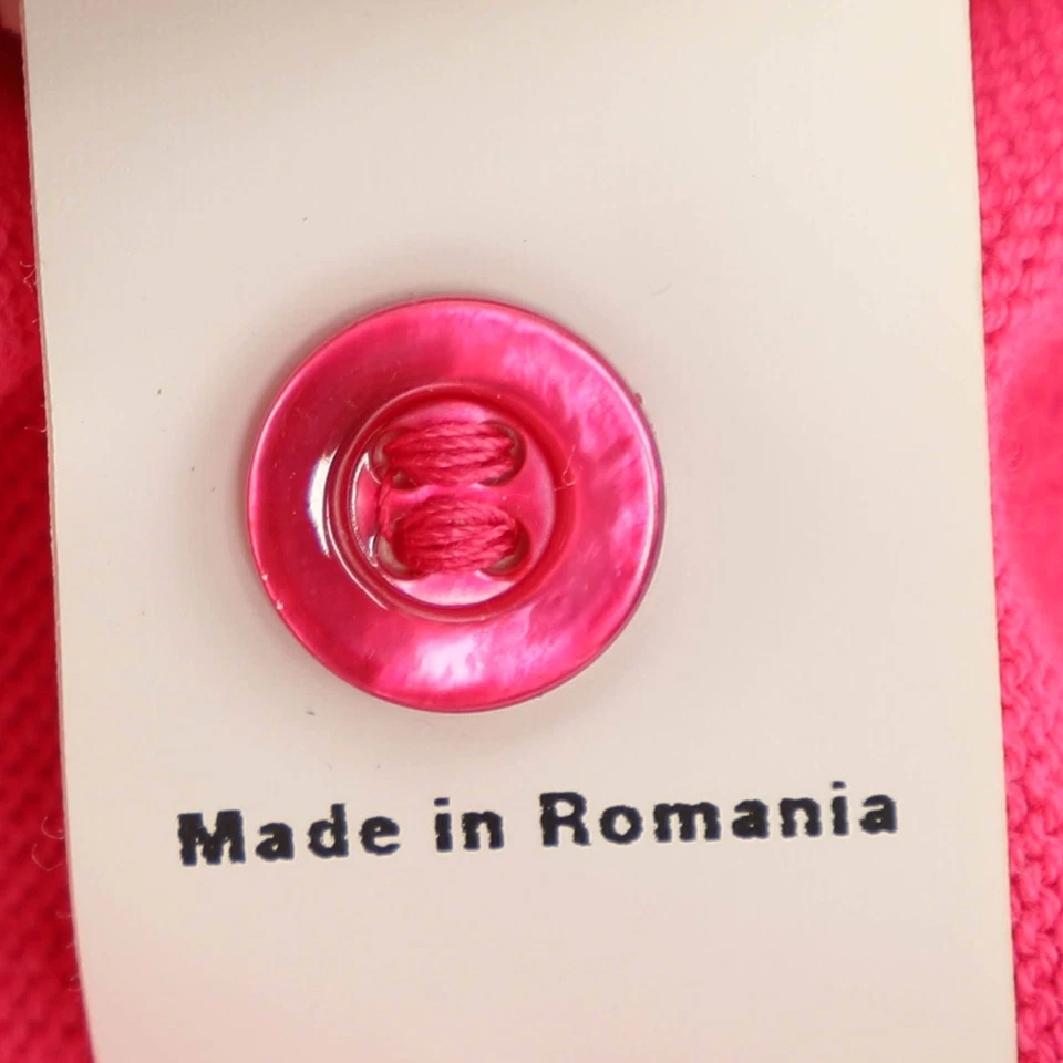 Suéter Moschino Barato y Elegante Rosa Algodón Tejido Apliques Florales Botón Frontal M Foto 4 de 4