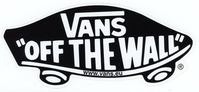 Vans Skateboard Sticker Logo Off The Wall Schwarz Weiß 15x6,5cm Gestanzt