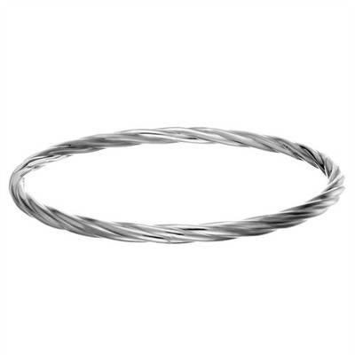 Silber Sterling Silber Armreif zum Stapeln Rund Twist Seil Gedreht Armband