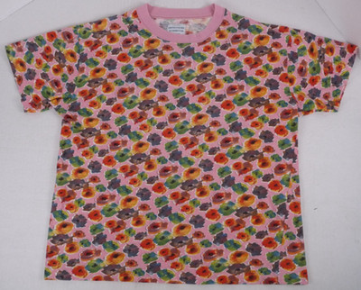 United Colors of Benetton Floral T Shirt Womens M Pink All Over Print Y2K