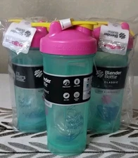 Blender Bottle Classic 28 oz FC Pink Authentic Shaker Bottle-New RARE Lot Of 3!