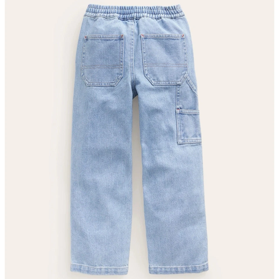 Pantalones de mezclilla Mini Boden Carpenter azul cielo para niños con cordón talla 11 Foto 2 de 4