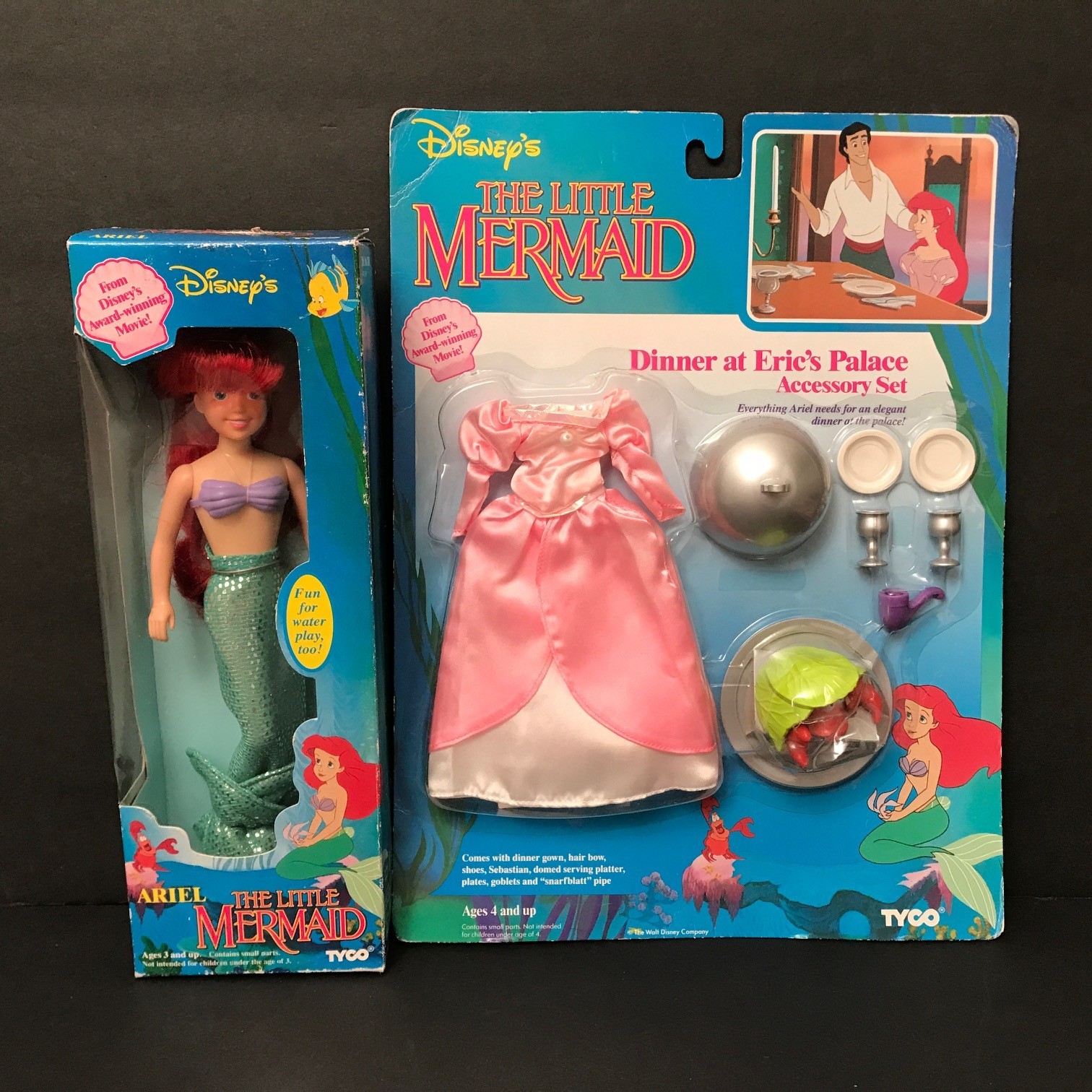 Ariel Doll Dinner at Eric's Palace Accessory Little Mermaid Tyco Disney Lot 2