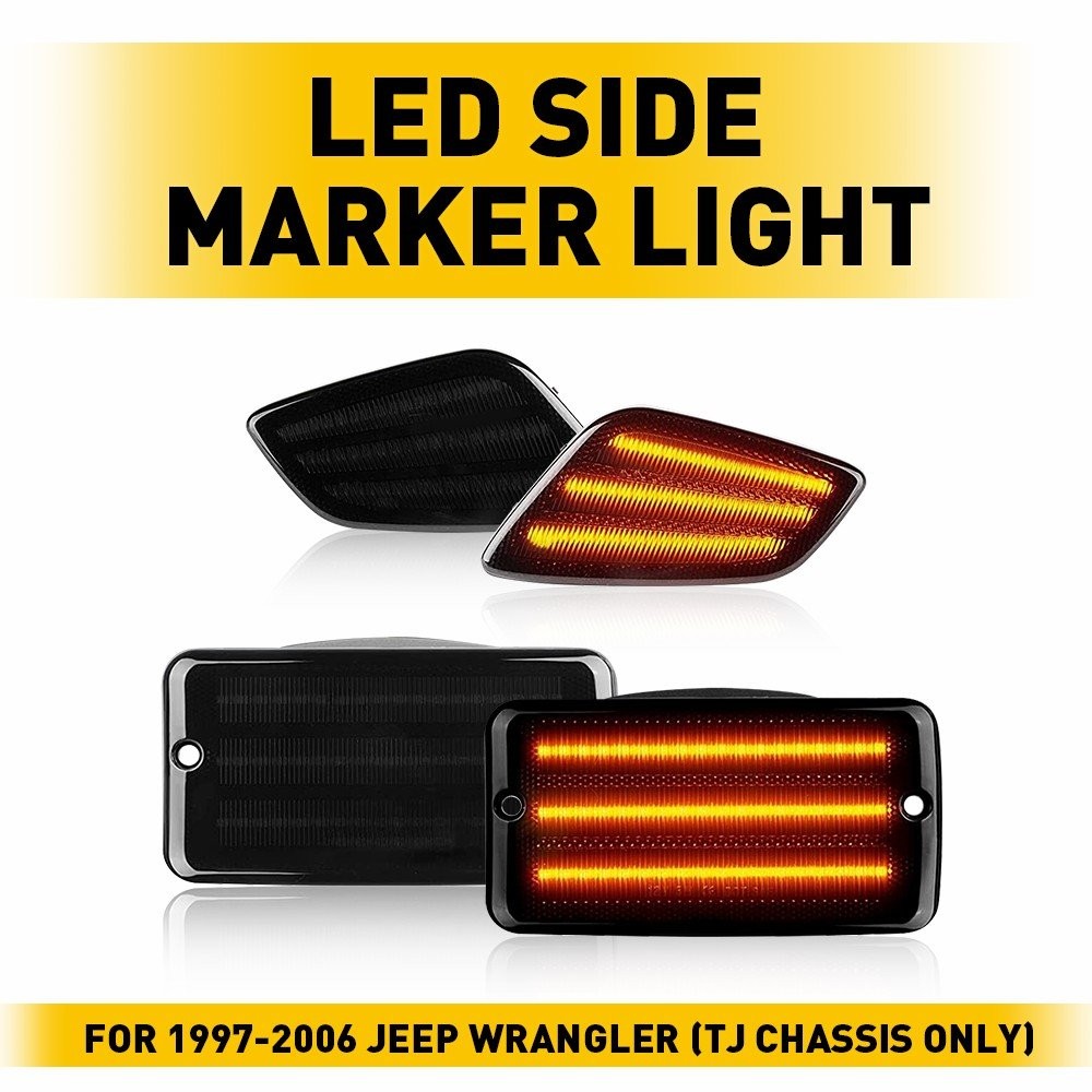 Fender Side Marker Lights Bumper Turn Signal Lamp For 97-06 Jeep Wrangler TJ EXV thumbnail 2