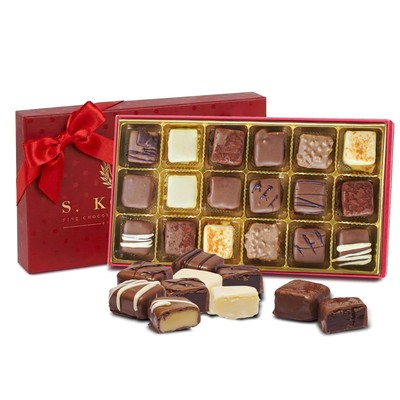 Luxury Milk Chocolate Truffles Gift Box, 18-Piece Assorted Belgian-Style Choc...