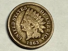 1863 copper-nickel INDIAN HEAD U.S. Cent. Nice Good-VG, #q2
