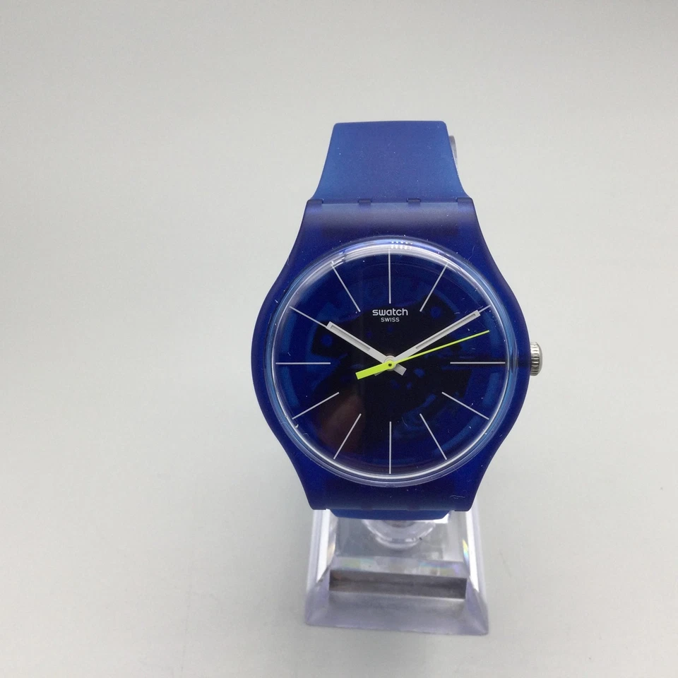 Reloj Swatch Azul Jarabe Hombre 41mm SUON142 Hecho en Suiza en Caja Batería Nueva Foto 4 de 4