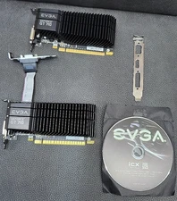 2X EVGA 02G-P3-3712-KR Geforce GT 710 Graphics Cards W/ SLI Bridge