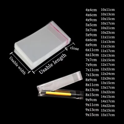 OPP Clear Self-sealing Transparent Plastic Cellophane Bags