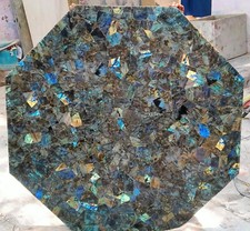 Labradorite Gemstone Top Counter Desk Table, Labradorite Dining Room Table Decor