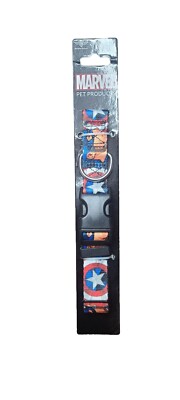 NEW BUCKLE DOWN Marvel Captain America Medium 11-17'' Neck Dog Collar Adjustable