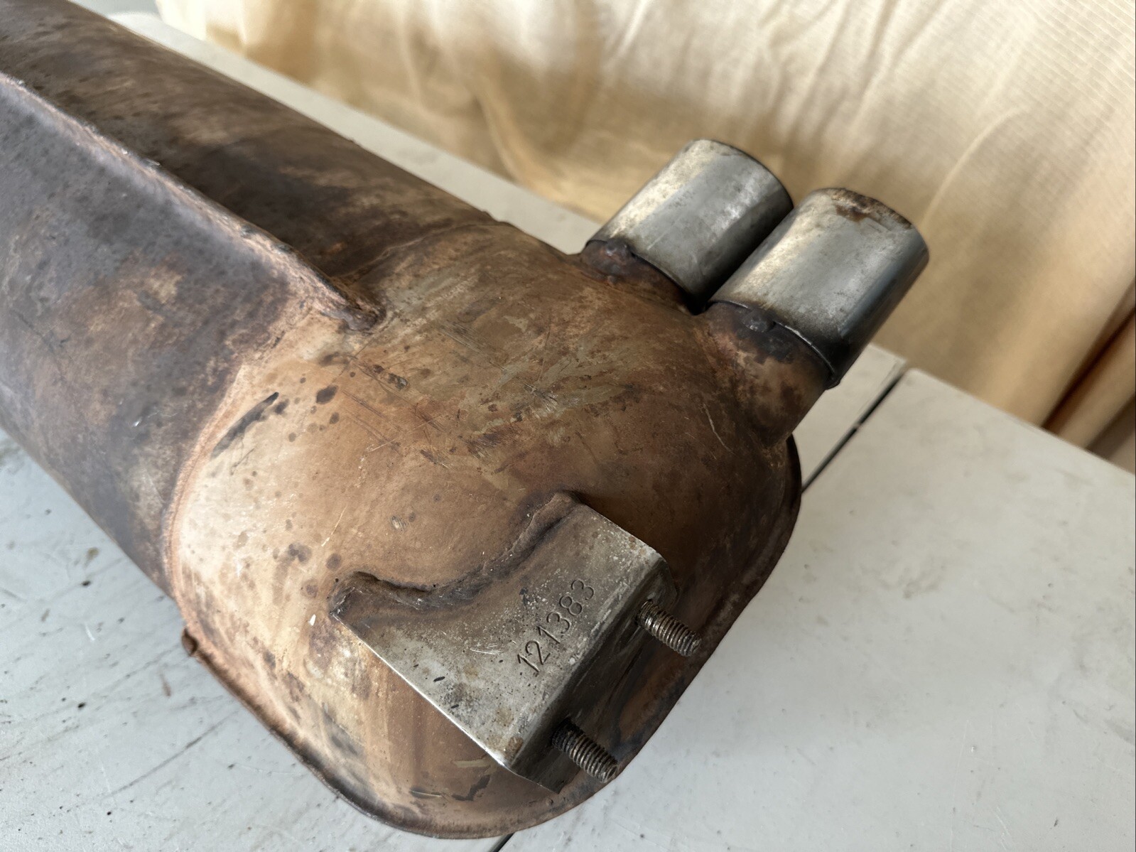 OEM Ferrari 308 QV USA Exhaust Muffler Silencer 121383 Classiche Original Vtg