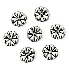 20 pcs Silver Daisy Spacer Beads Two Sided Design Jewelry Making DIY 10x9x3.5mm
