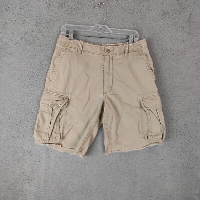 J Crew Cargo Shorts Mens Size 31 X9 Cotton canvas Khaki Tan