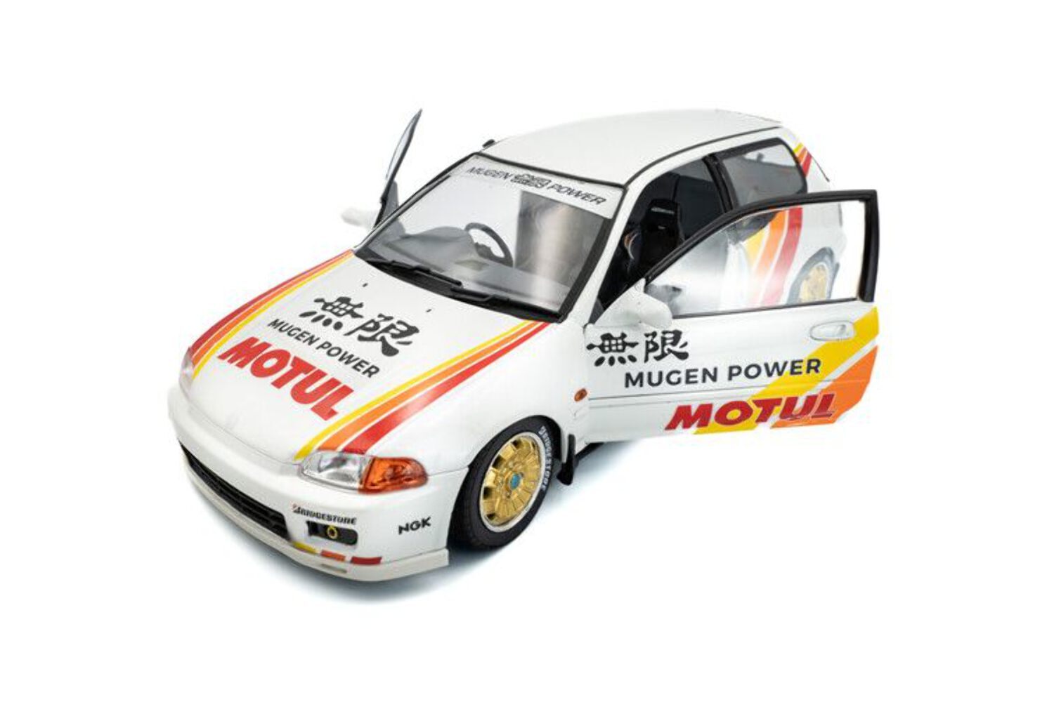Solido 1992 Honda Civic EG6 Hatchback Mugen Power Racing White 1:18 S1810404