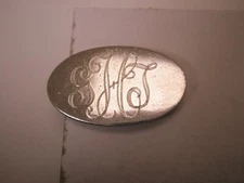 GHT Monogram Engraved Initial Letter Vintage SWANK TINY SMALL Tie Bar Clip
