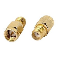 2pcs Gold Tone SMA Female to SMA Male F/M RF Coaxial Coax Connector USA