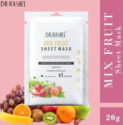 DR.RASHEL Mix Fruit Face Sheet Mask With Serum For Women and Men 20g