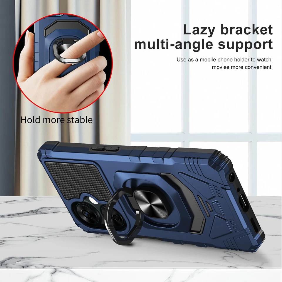 Funda para OnePlus Nord N30 5G anillo blindado soporte magnético + vidrio templado Foto 3 de 4