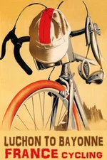 Luchon Bayonne France Cycling Bike Bicycling Sport Vintage Poster Repro FREE S/H
