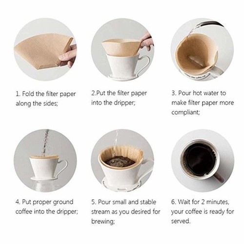 Coffee Maker Accessories Coffee Filter Filter Paper Hand Drip Paper Filter Bag - Picture 3 of 12