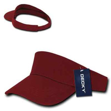 Maroon Red Brushed Cotton Golf Tennis Plain Blank Adjustable Sun Visor Cap Hat