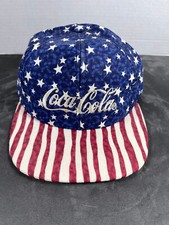 Red White Blue Vintage Coca Cola coke is it Hat Cap Made in USA stars stripes
