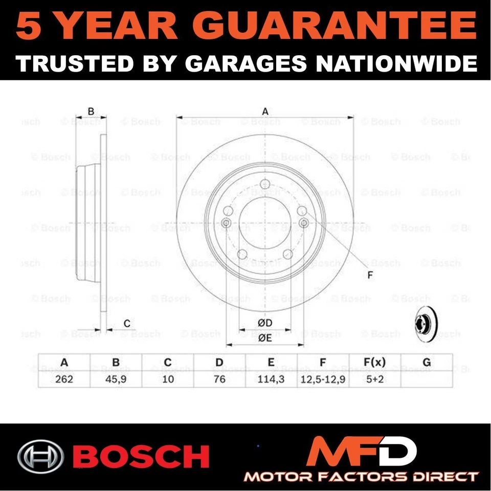Brake Disc Rear Bosch Fits Hyundai i30 Kia Cee'D Pro + Other Models - Image 4 of 4